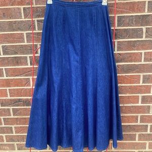Homemade Women’s Dark Denim A-line Midi Skirt See Description for Measurements
